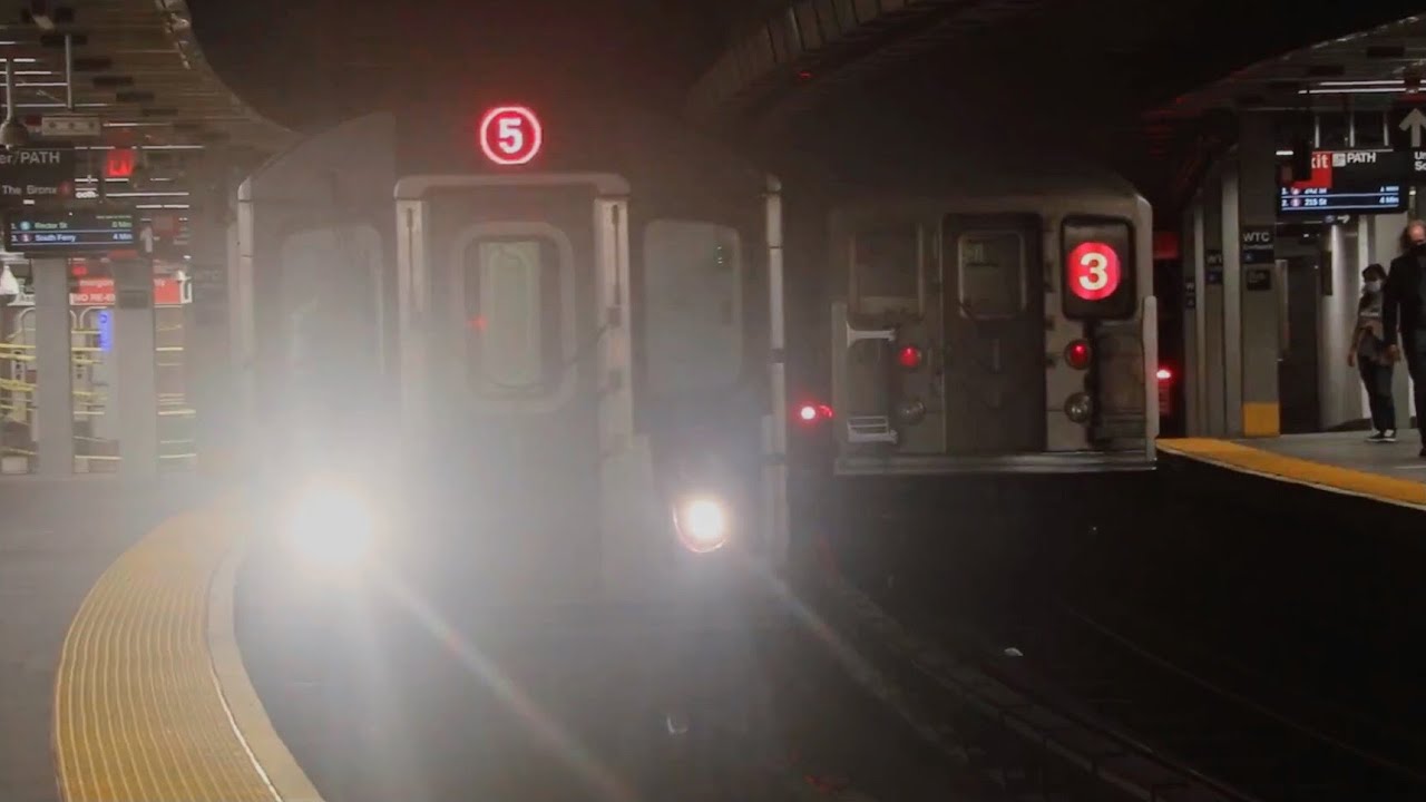 R142 (5) Trains at WTC Cortlandt (with NIS R62 (3) Train) YouTube