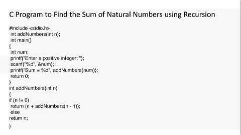 CS201/EL210/ME210 C Program to Find the Sum of Natural Numbers using Recursion by Vishnu Sharma