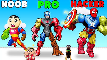 NOOB VS PRO VS HACKER IN MASHUP HERO WITH SHINCHAN & CHOP