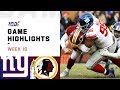 Giants vs. Redskins Week 16 Highlights | NFL 2019