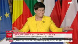 Pani Premier Polski Beata Szydło - Rzym - podpis Deklaracji Rzymskiej 2017