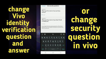 how to change security question in vivo || Vivo identity verification question
