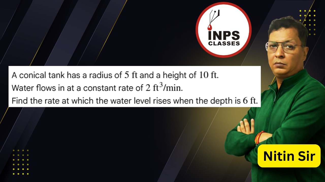 water runs into a conical tank of radius 5 ft and the height is 10 ft at a constant rate of 2 feet 3
