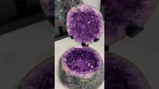 Rare Round Matched Amethyst Geode Pair | Perfect "Money Bowl" Crystal Duo 💜 #homedecor #crystals