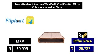 Meera Handicraft Sheesham Wood Solid Wood King Bed  Finish Color   Natural Walnut Finish