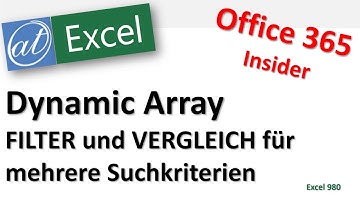 Liste filtern - mehrere Kriterien - FILTER und VERGLEICH - dynamic array