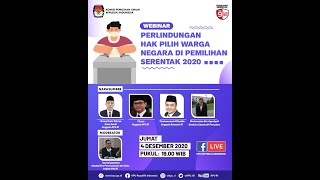 (Webinar) - Perlindungan Hak Pilih Warga Negara di Pemilihan Serentak 2020 screenshot 5