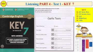 KET 7 Listening Part 4 Test 1 (Transcript + Key)