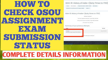 how to check osou assignment exam submission status 👍