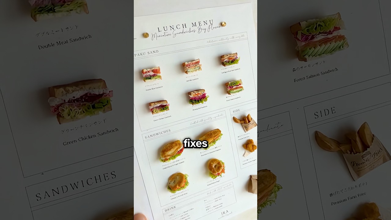 Genius Miniature Japanese Restaurant Menu