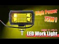 明るすぎて視認性抜群！72W級 【LEDワークライト】 12V/24V対応 イエロー