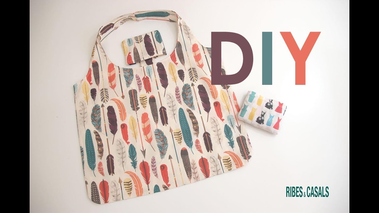 Tutorial DIY: ¿Cómo hacer una bolsa de tela para la compra? - YouTube