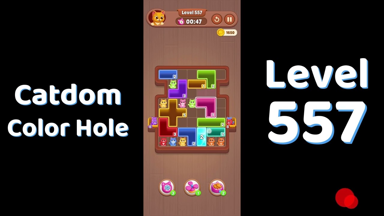 Catdom Level 557 walkthrough | Color Hole 🐱🕳️| Solutionguruji