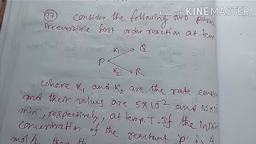 Parallel Irreversible Reaction#GATE 2019#