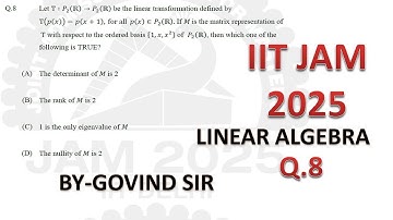 iit jam mathematics lectures | Q8 | iit jam 2025 maths paper solution | by Govind sir #iitjam2026