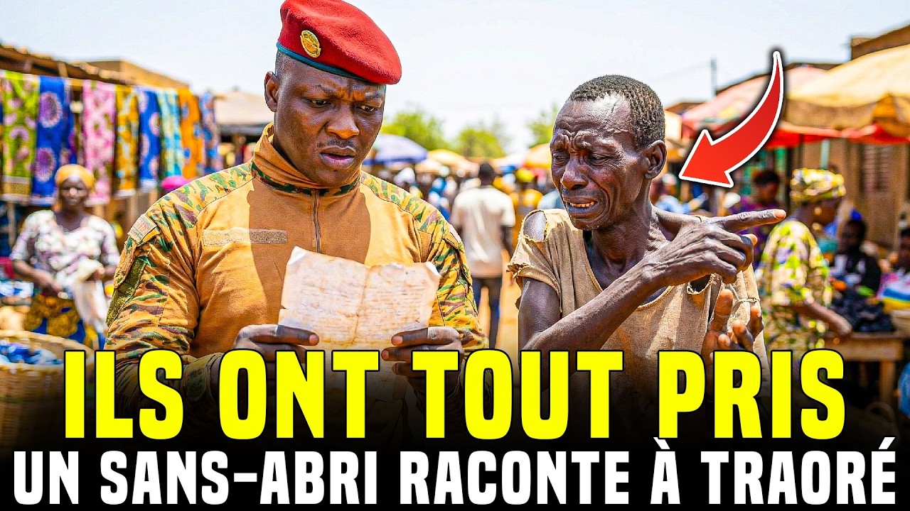 Un homme vivant sur la route approche Ibrahim Traoré, son histoire bouleverse toute la visite