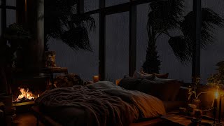 Ambient Rain Sounds with Fireplace Ambience for Deep Relaxation - 99% Instanly Fall Asleep Faster