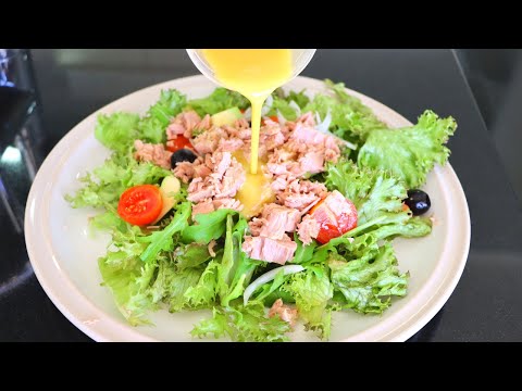 Видео рецепт Овощной салат с тунцом
