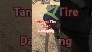 Tandem Tire Tread was damaged, so change the tire. Trip to Calgary! #canada #trucker ##truckdriver