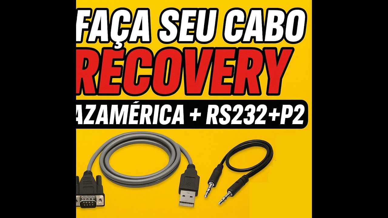 Como Fazer Cabo Recovery para Receptores Azamérica Usando Cabo USB RS232 e P2 de Áudio