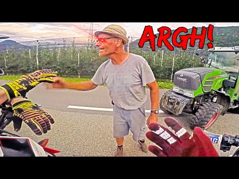 Angry Man STOPS the BIKERS | Crazy Motorcycle Moments 2021