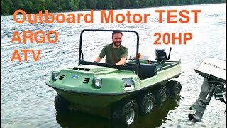 Extreme ATV Buggy TEST: Argo IN RIVER 20 HP PS Outboard #argoatv #boatmotor #buggy #outboardengine