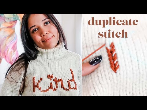 DIY personalized hand knit embroidery with duplicate knitting