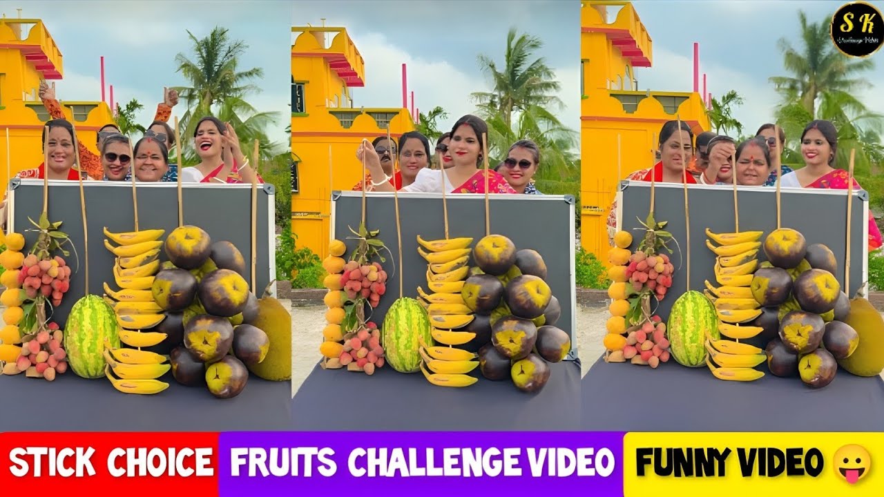 Stick Choice Fruits Challenge Video 😧 || Funny Video 😛/ SK Challenge Video