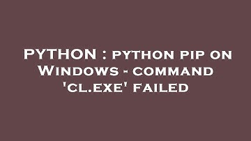 PYTHON : python pip on Windows - command 