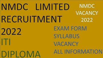 NMDC Recruitment 2022 || NMDC Permanent Job || NMDC Recruitment For ITI & Diploma Students.