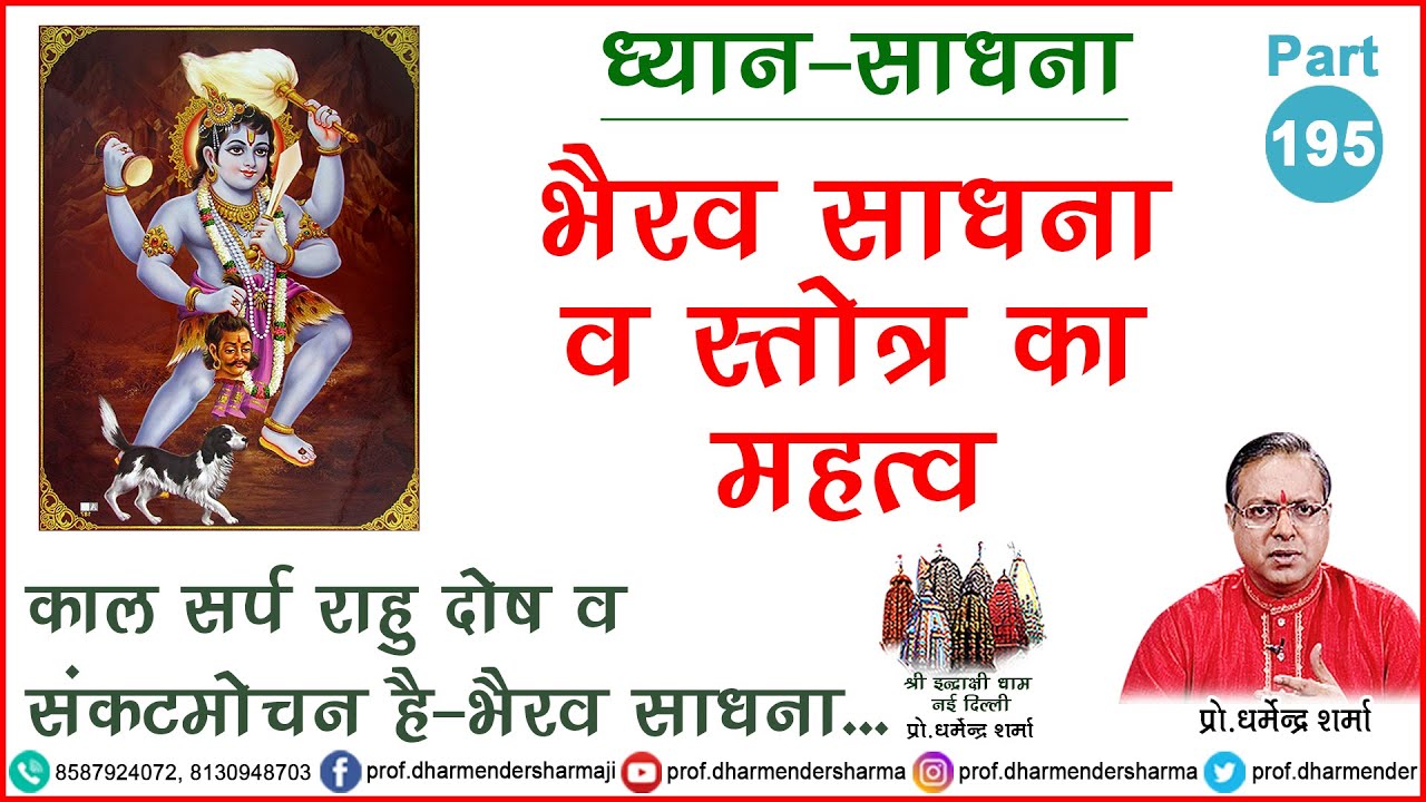 भैरव साधना व स्तोत्र का महत्व जाने प्रो. धर्मेन्द्र शर्मा जी से