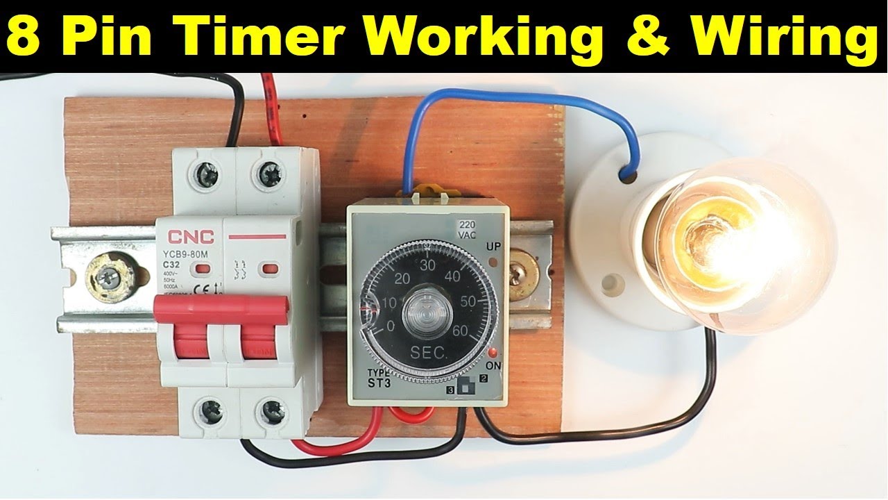 8 pin timer relay working and Connection Diagram @TheElectricalGuy