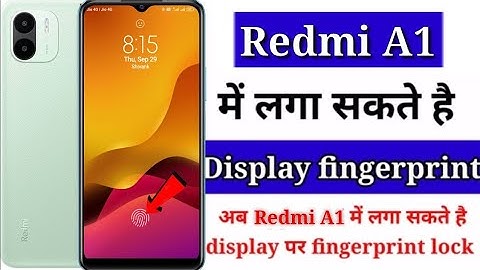 Redmi A1 fingerprint lock | redmi A1 me fingerprint lock kaise lagaye | display fingerprint redmi a1
