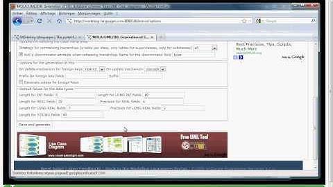 UML to DB - An online service to generate SQL DDL scripts from UML models
