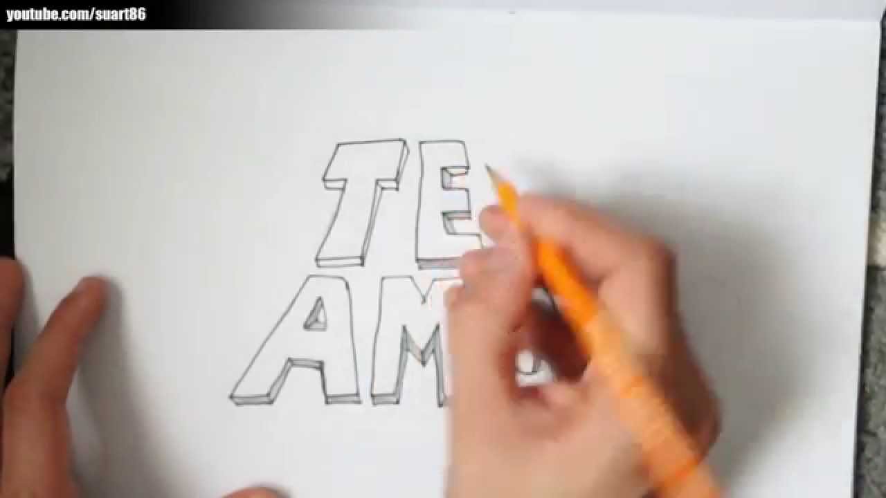 Como dibujar en graffiti te amo - YouTube