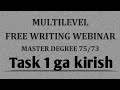 Writing Webinar Task 1 •|• Letterga kirish darsi