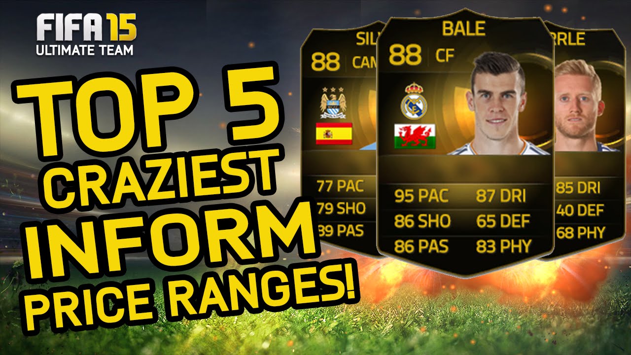 FIFA 15 MY TOP 5 CRAZIEST INFORM PRICE RANGES! THE BEST IN ULTIMATE