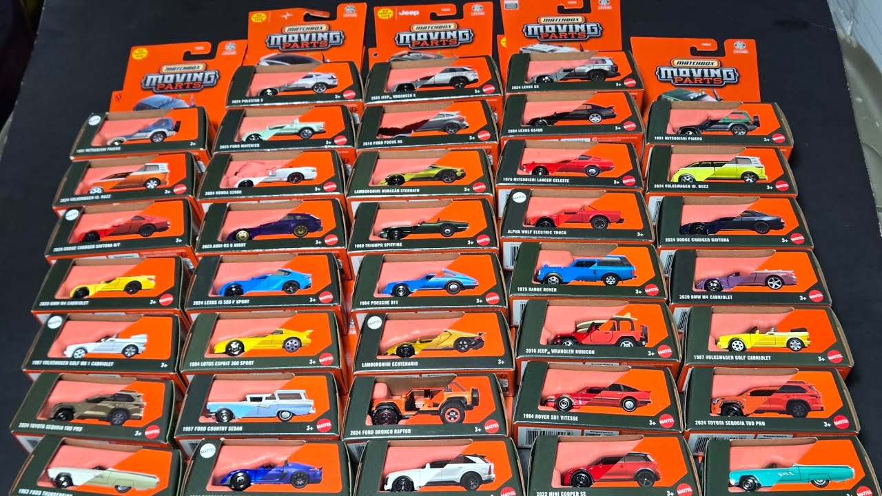 Opening 40 Matchbox Moving Parts diecast cars