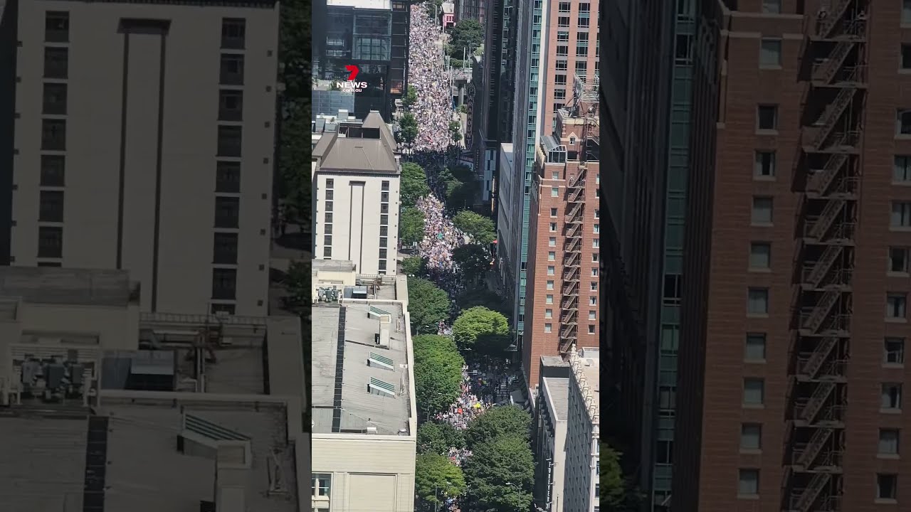 Sea Of No Kings Protesters Stretches Down Seattle Street