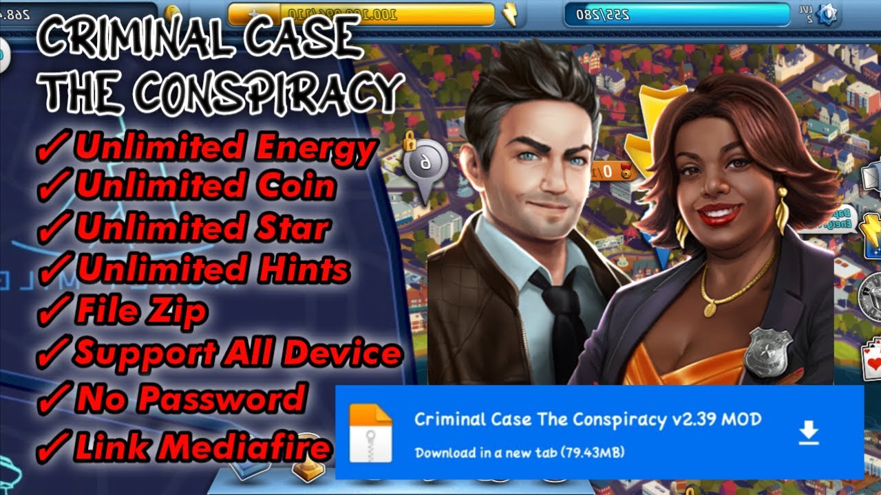 FREE DOWNLOAD Criminal Case The Conspiracy Mod Apk Versi 2.39