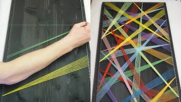 DIY String Art - String Artist Create Abstruct Thread Art on Wood Canvas || WooGlobe