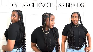 DIY Large Knotless Braids Tutorial | Easy Method