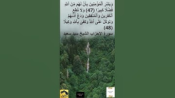 سورة الاحزاب  الشيخ سيد سعيد (وَبَشِّرِ ٱلۡمُؤۡمِنِينَ بِأَنَّ لَهُم مِّنَ ٱللَّهِ فَضۡلٗا كَبِيرٗا