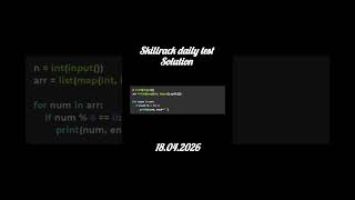 skillrack daily test solution (18.04.2026) #coding #python