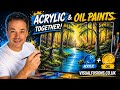 How To Paint with Acrylic & Oil Together !! Painting 671 - Bob Ross Art Style Relaxing ASMR