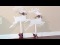 Dollar tree DIY: Renos blancos y Cuadro navideño / white reindeers and 1 small Christmas wall-art