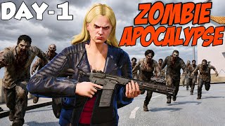 DAY 1: SURVIVING ZOMBIE APOCALYPSE in INTRACON CITY | GTA 5