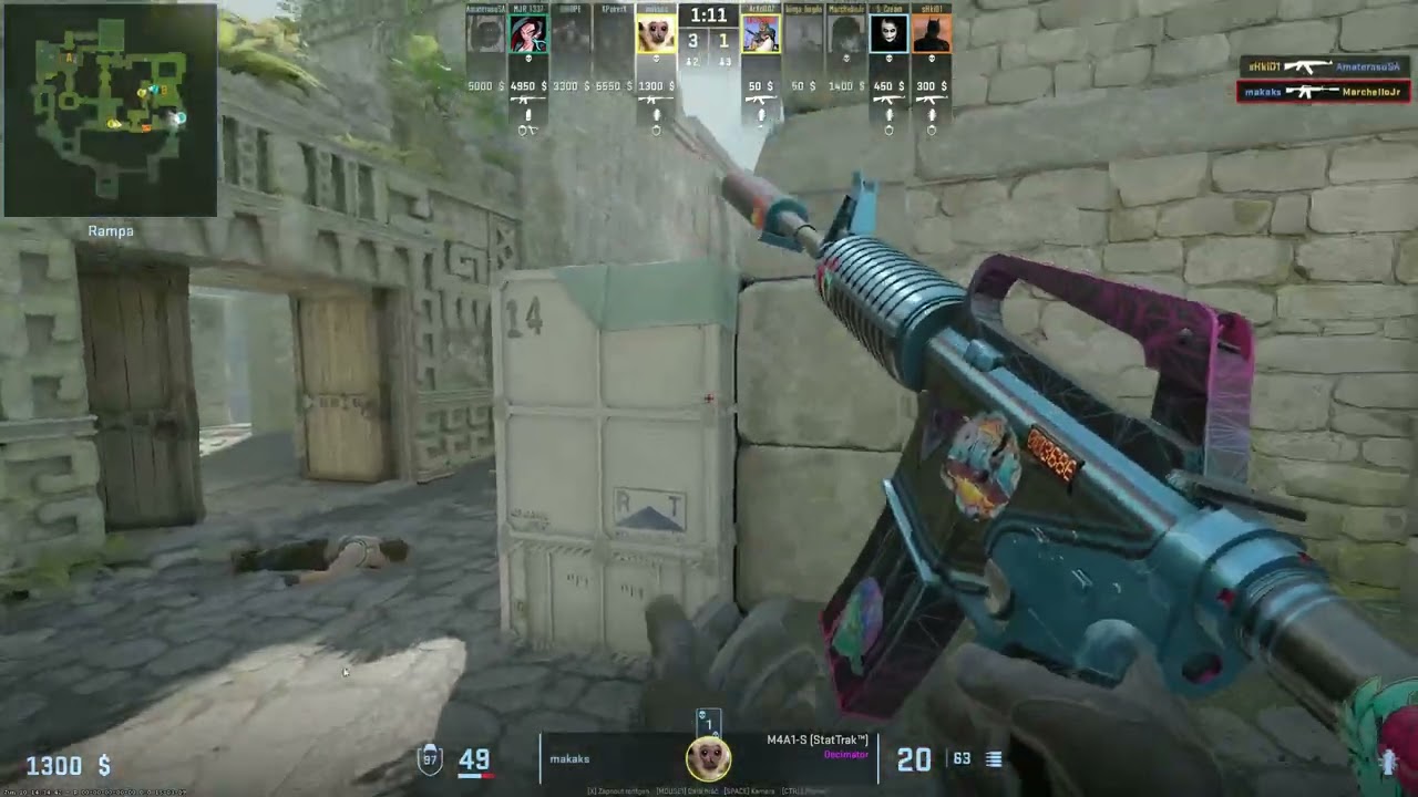 Counter Strike 2  Ancient 3v1 4frags