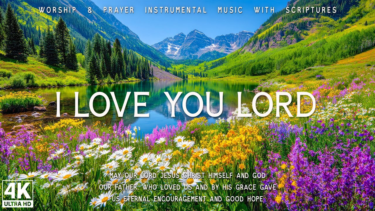 I Love You Lord : Prayer Instrumental Music with Scriptures & Beautiful Nature 4K🌿24/7 Piano Worship