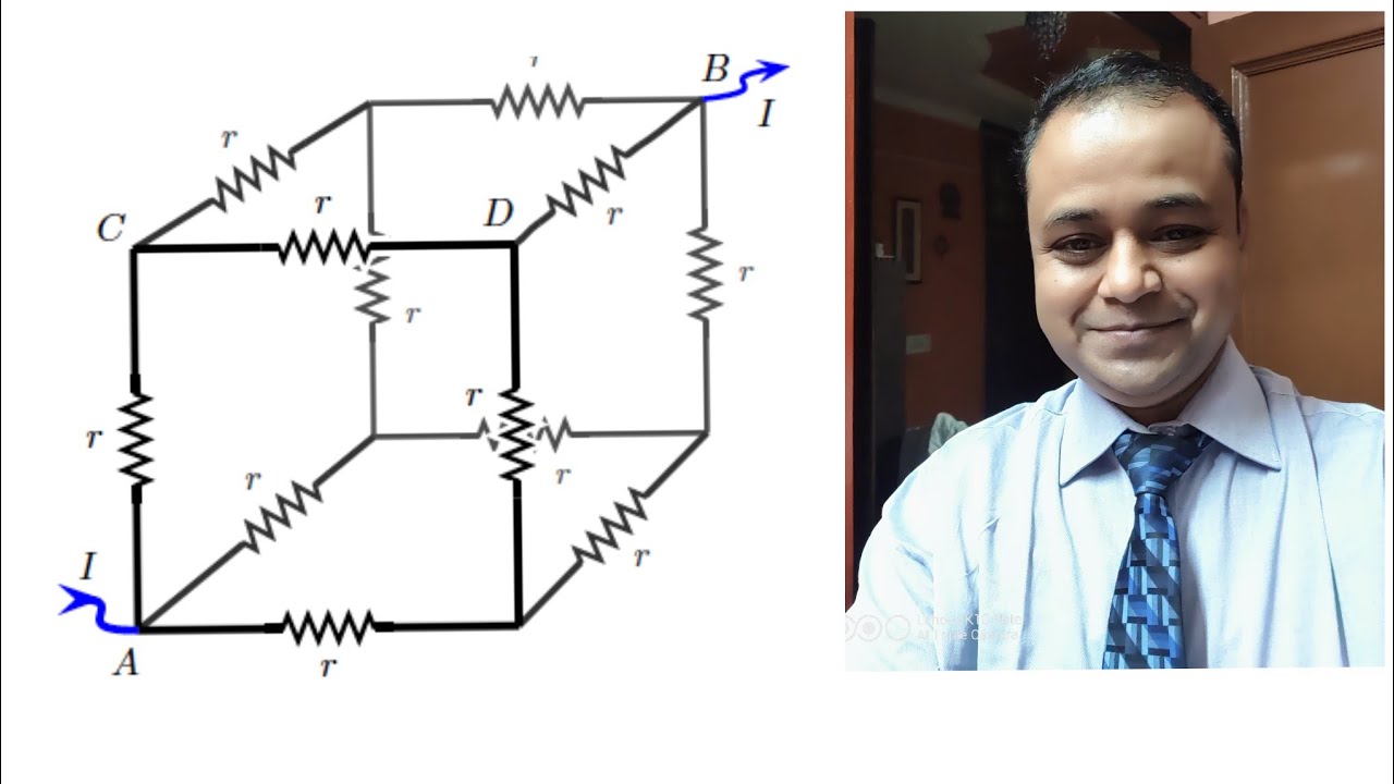 Equivalent resistance between the ends of cube diagonal